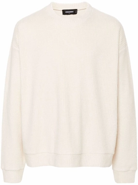Relaxed-Fit Ribbed Knit Sweater With Subtle Branding cashmere sweaters sale