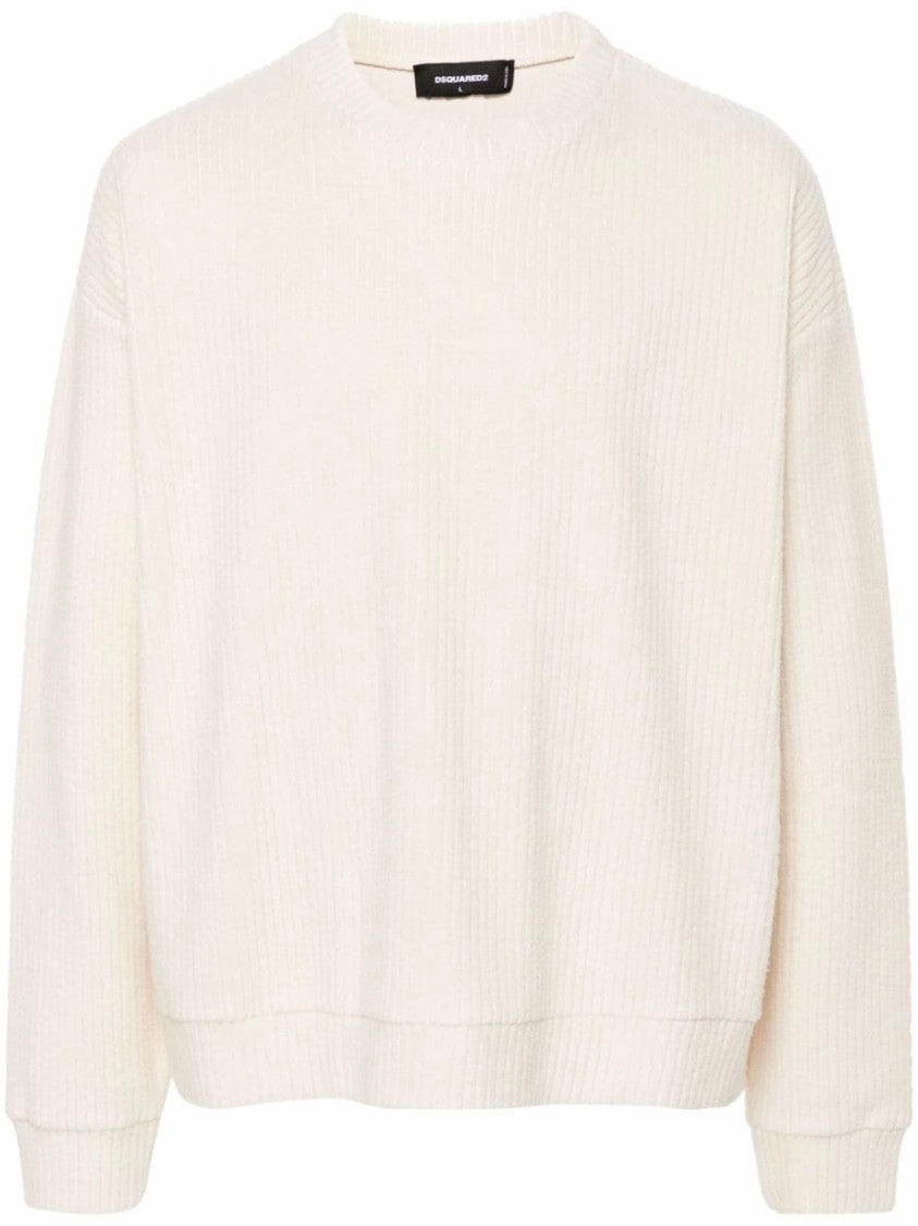 Relaxed-Fit Ribbed Knit Sweater With Subtle Branding cashmere sweaters sale
