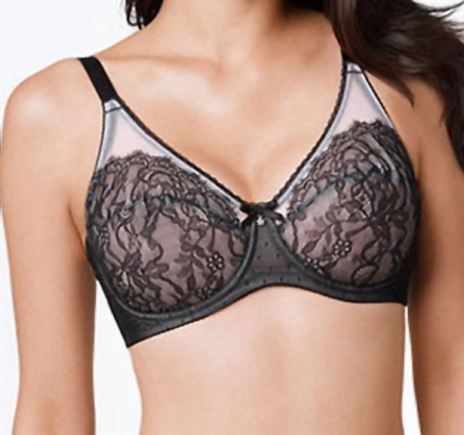 Retro Chic Full Figure Underwire Bra In Black