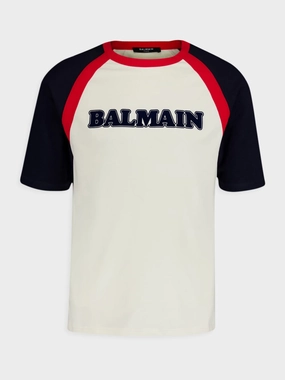 Retro Logo-Print Cotton T-Shirt Tops Mens - flannel shirts