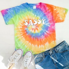 Retro Sassy Kids Tie-Dye T-Shirt Holiday Collection - holiday outfits clearance