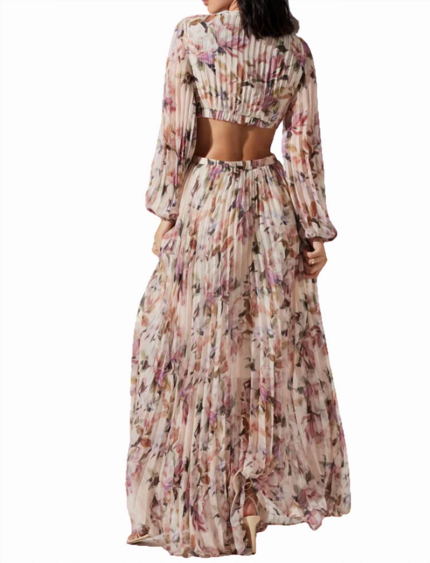 Revery Dress In Cream Pink Floral
