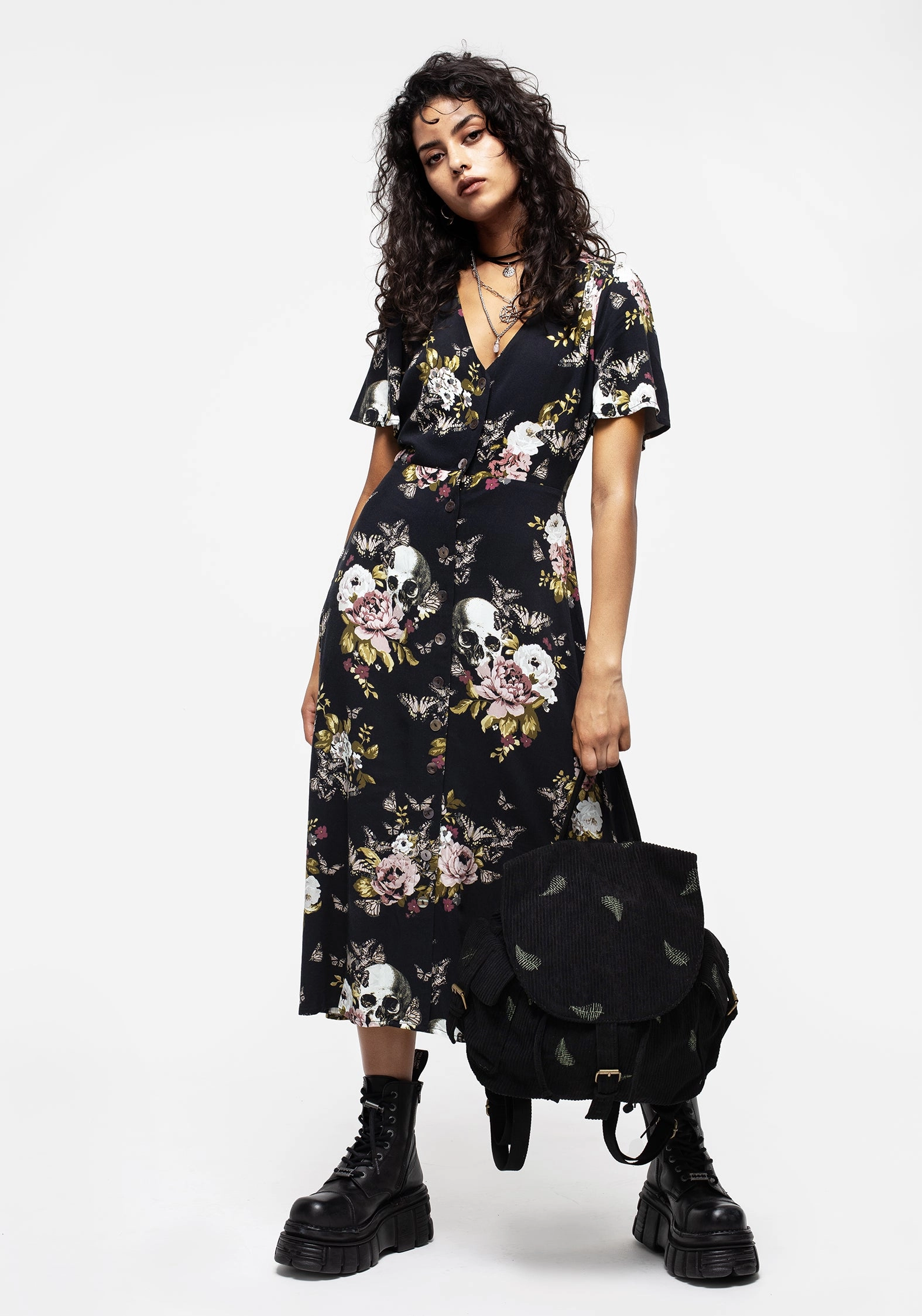 Revival Floral Button Up Midi Dress