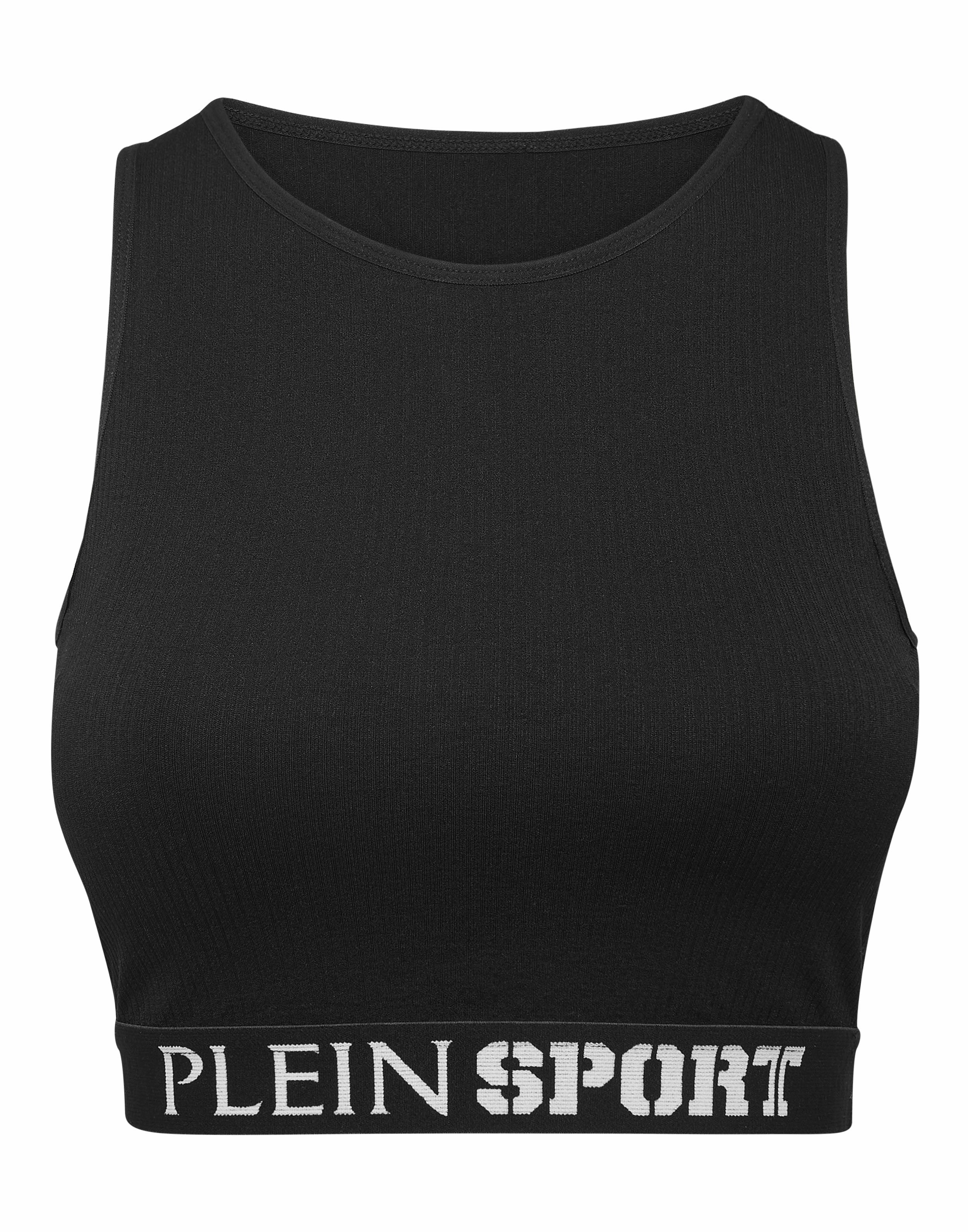 Rib Seamless Training Sport Bra Logo