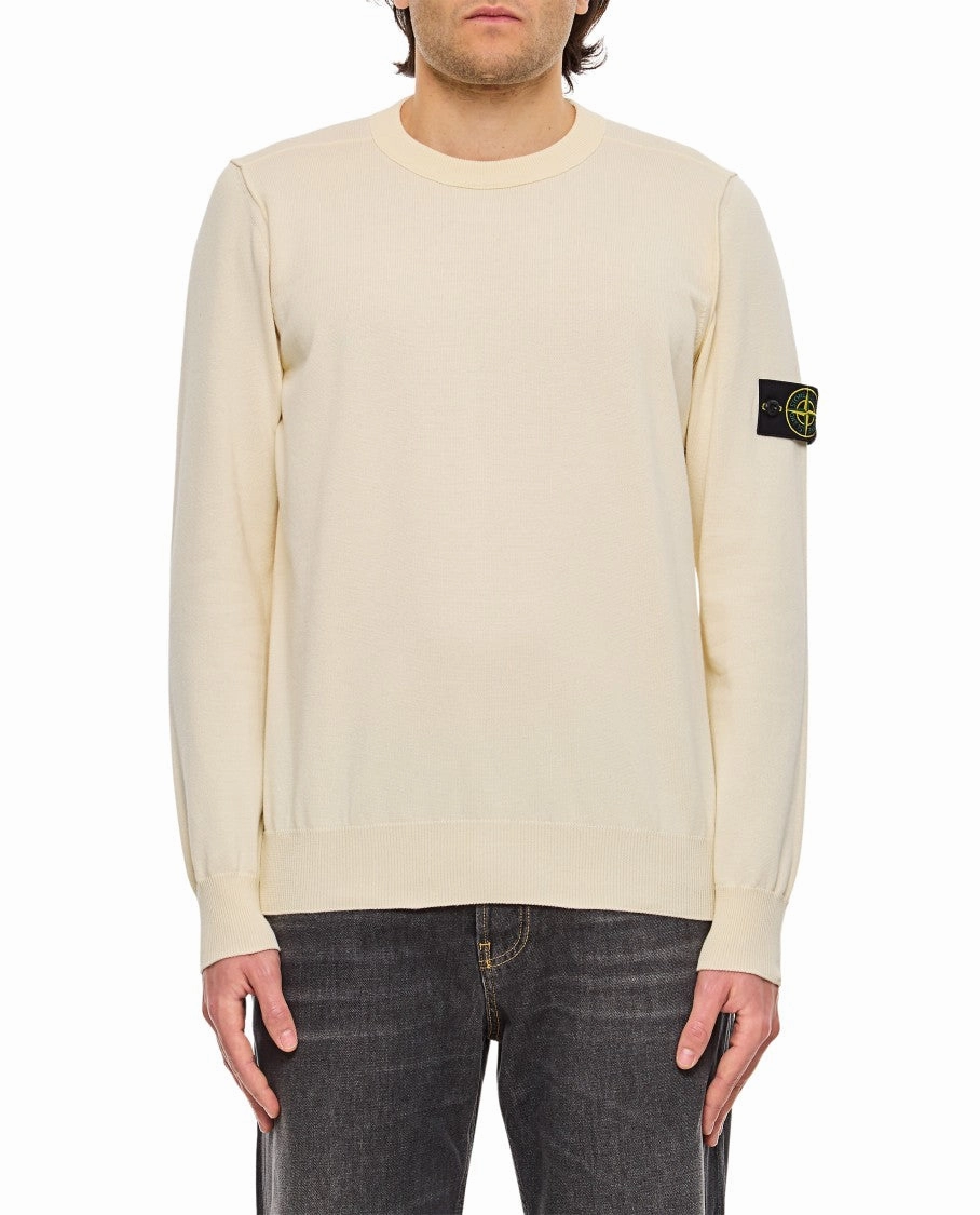 Ribbed Crewneck Sweater With Stitching Pattern cashmere sweaters sale