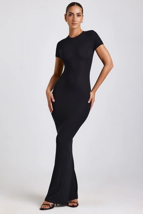 Ribbed Modal Maxi Dress in Black Dresses - dresses on sale