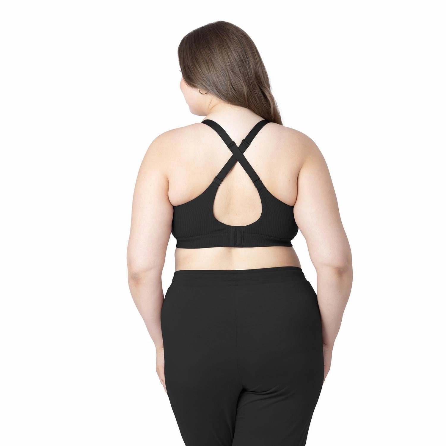 Ribbed Signature Cotton Nursing & Maternity Bra In Black