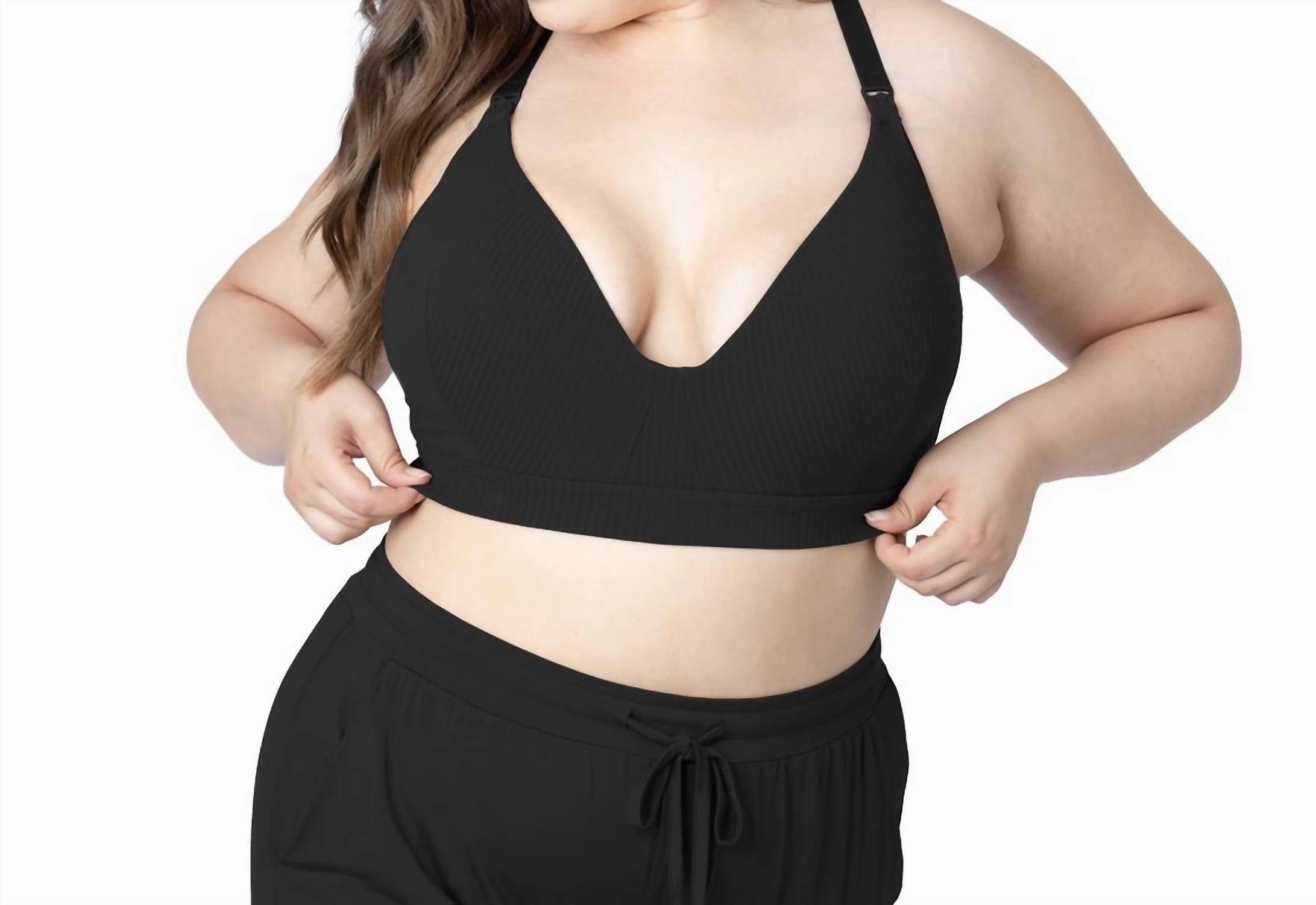 Ribbed Signature Cotton Nursing & Maternity Bra In Black