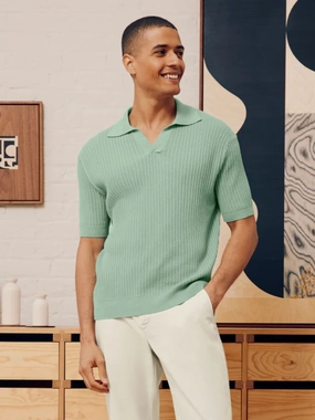 Rino Chain Stitch Polo Tops Mens - men's t-shirts outlet