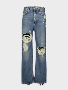 Ripped Light Indigo Straight Jeans Bottoms Mens - cheap mens shorts online