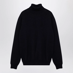 Roberto Collina Men's Navy Merino Wool Turtleneck Pullover winter sweaters outlet