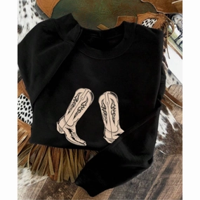 Rodeo Boots Sweatshirt Holiday Collection - vacation wear sale