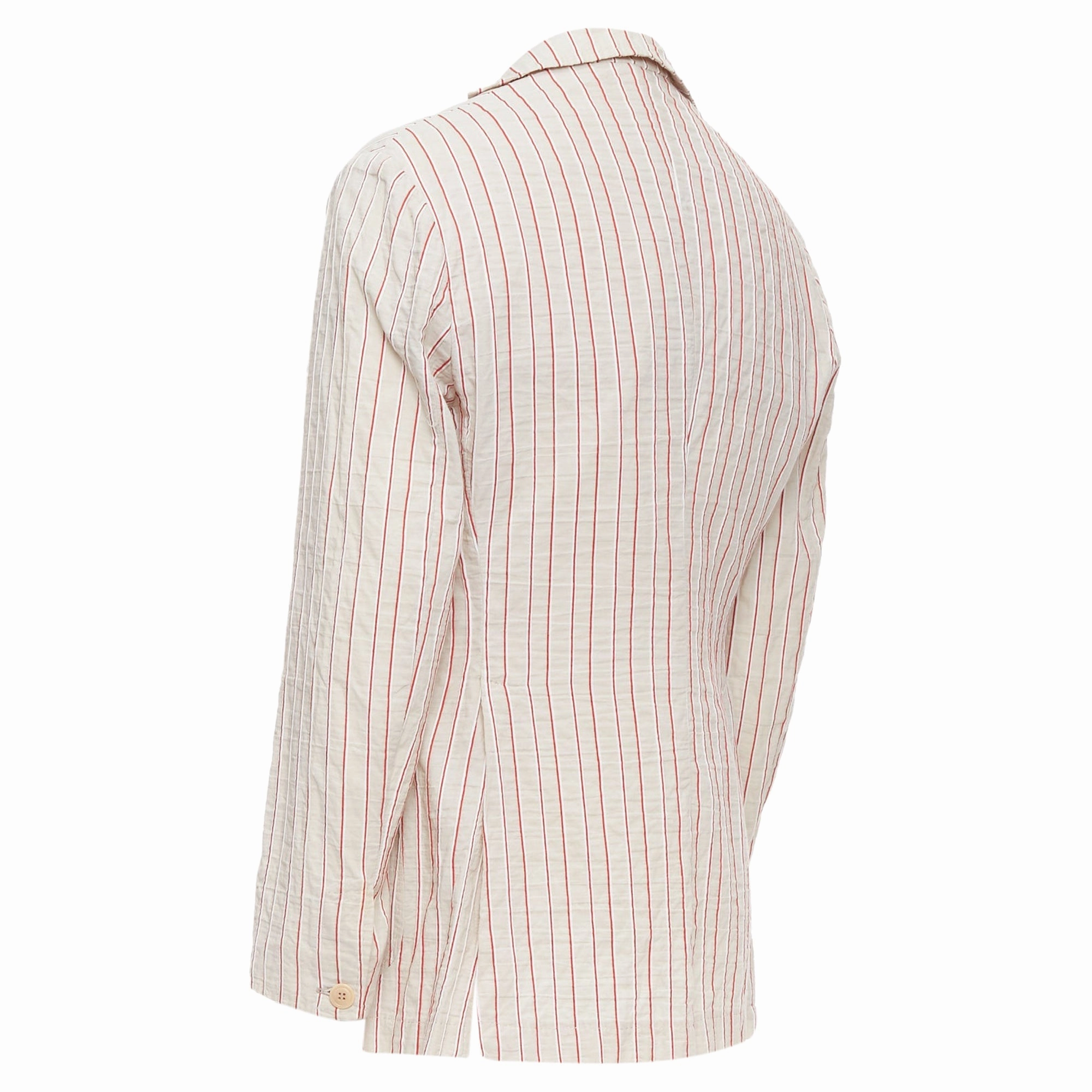 Romeo Gigli Cotton Striped Applique Slim Blazer