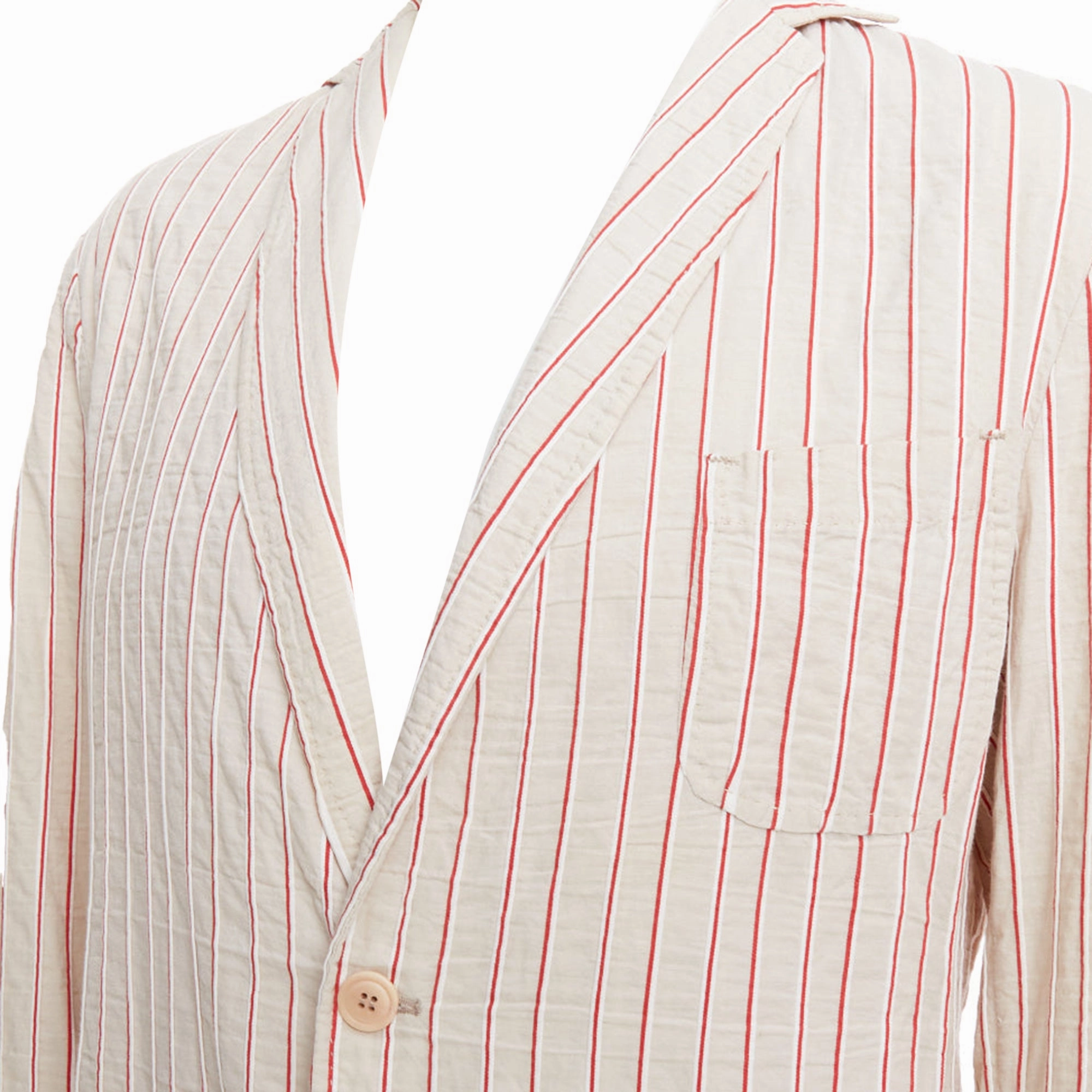 Romeo Gigli Cotton Striped Applique Slim Blazer