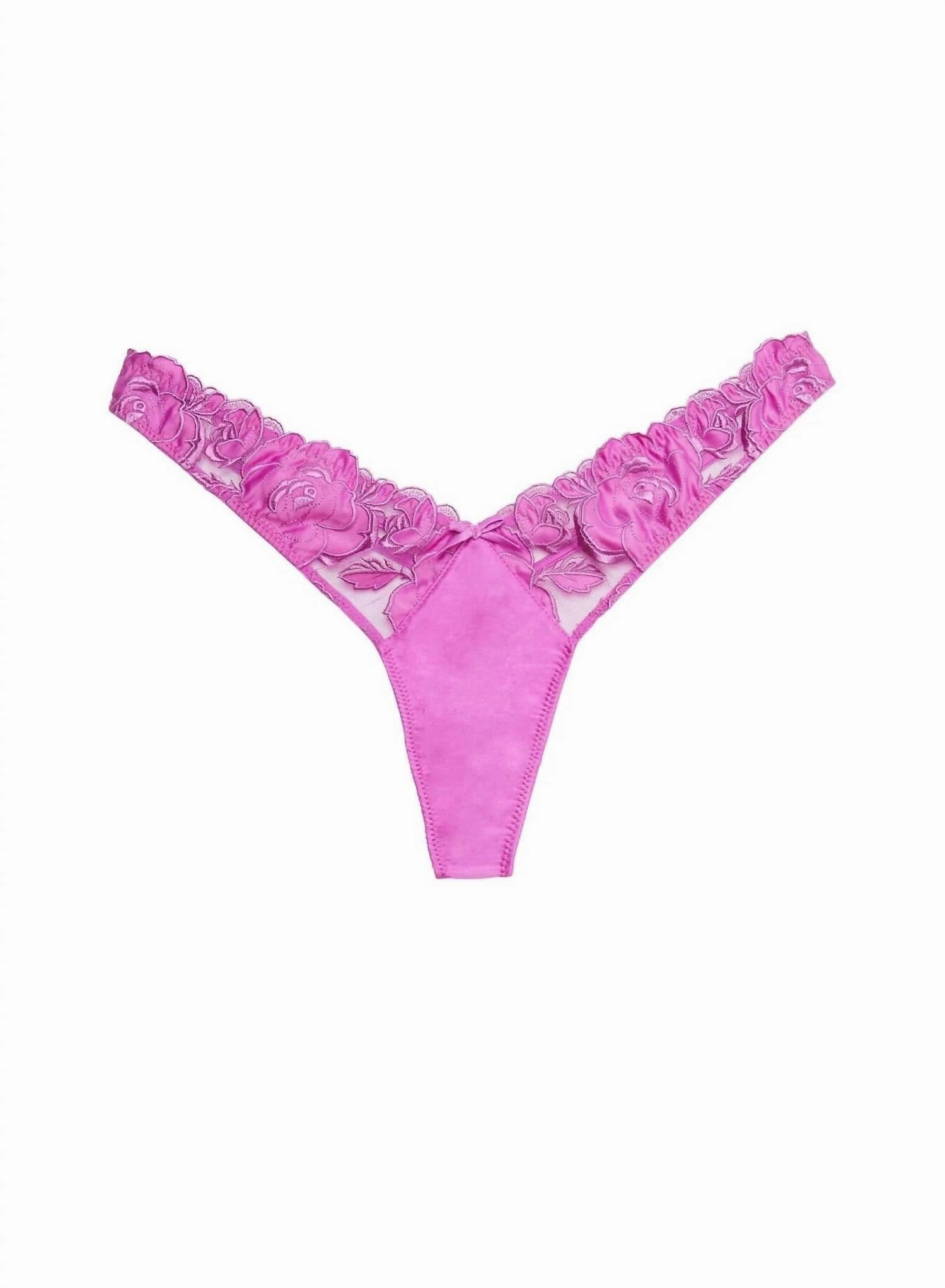 Rose Logo High Leg Thong In Pink Iris