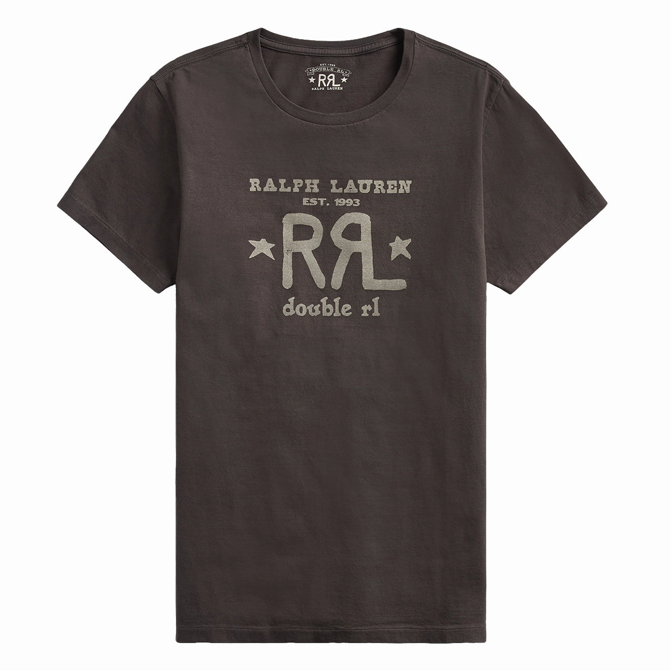 RRL by Ralph Lauren Graphic Logo T-Shirt Faded Black Canvas henley shirts online