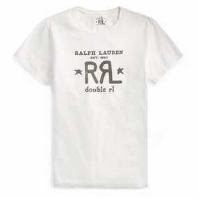 RRL by Ralph Lauren Graphic Logo T-Shirt Paper White henley shirts online