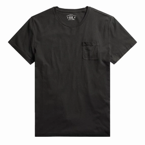 RRL By Ralph Lauren Jersey Pocket T-Shirt Faded Black Canvas henley shirts online