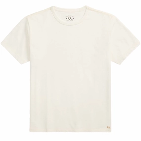 RRL By Ralph Lauren Relaxed Fit Heavyweight Jersey T-Shirt Warm White henley shirts online