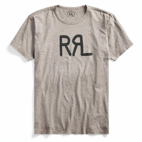 RRL by Ralph Lauren S/S Logo T-Shirt Heather Grey henley shirts online