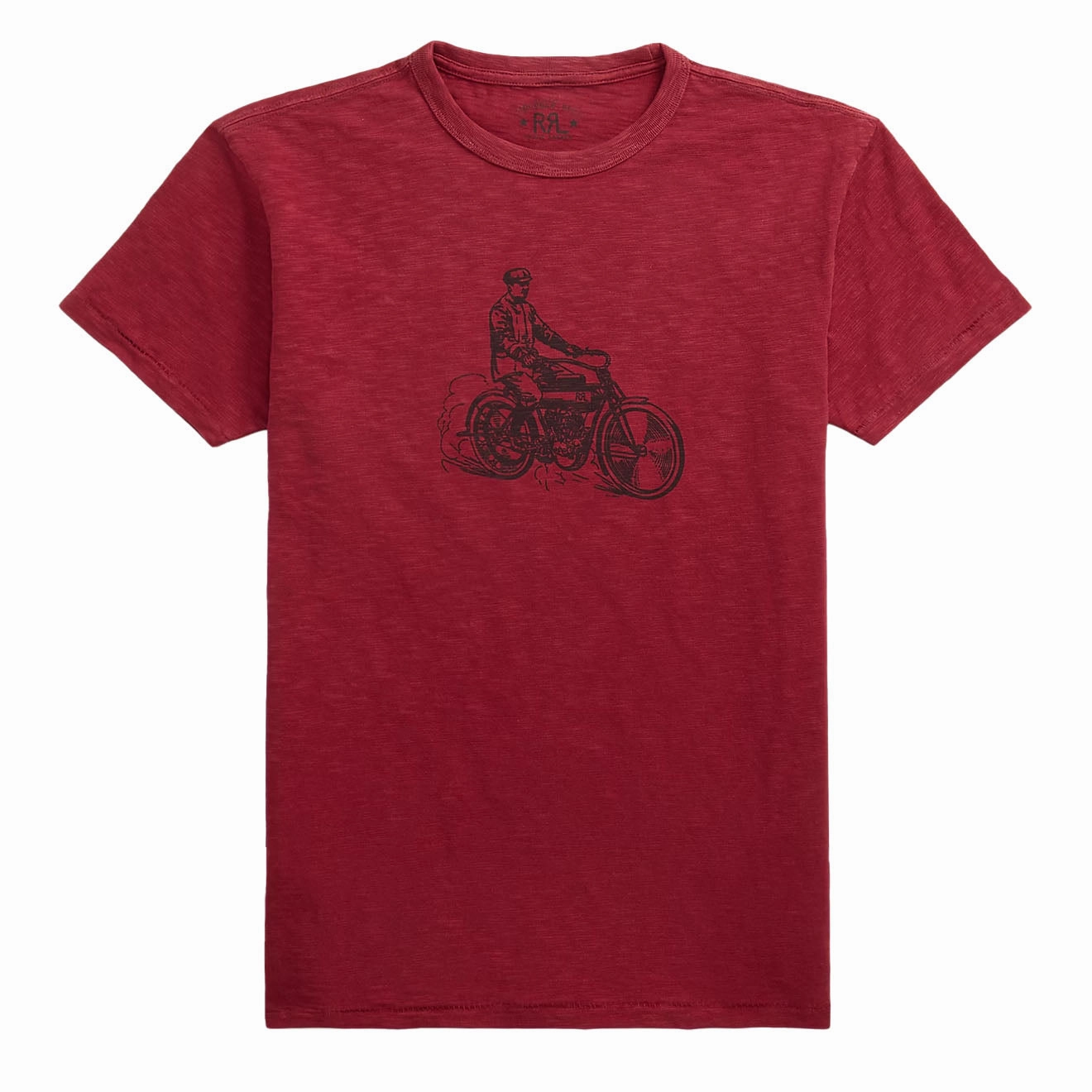 RRL By Ralph Lauren Slub Jersey Graphic T-Shirt Burgundy henley shirts online