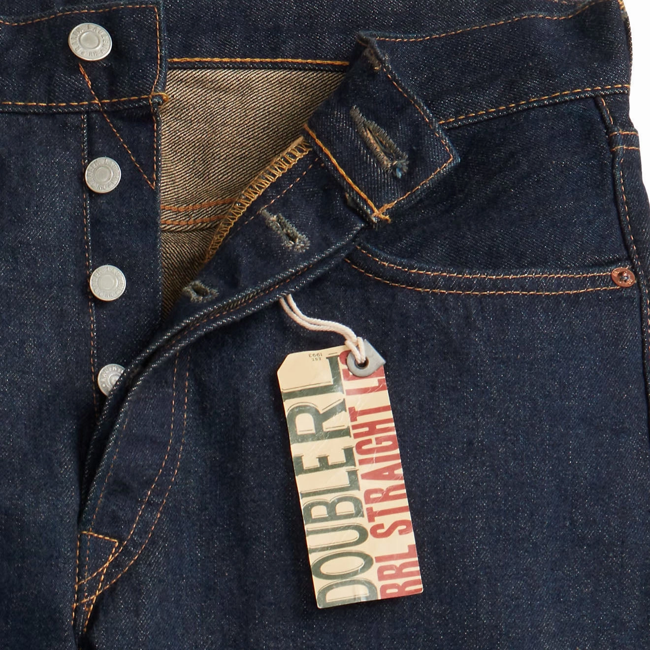 RRL by Ralph Lauren Straight Fit Low Waist Selvedge Jean Once Washed 3
