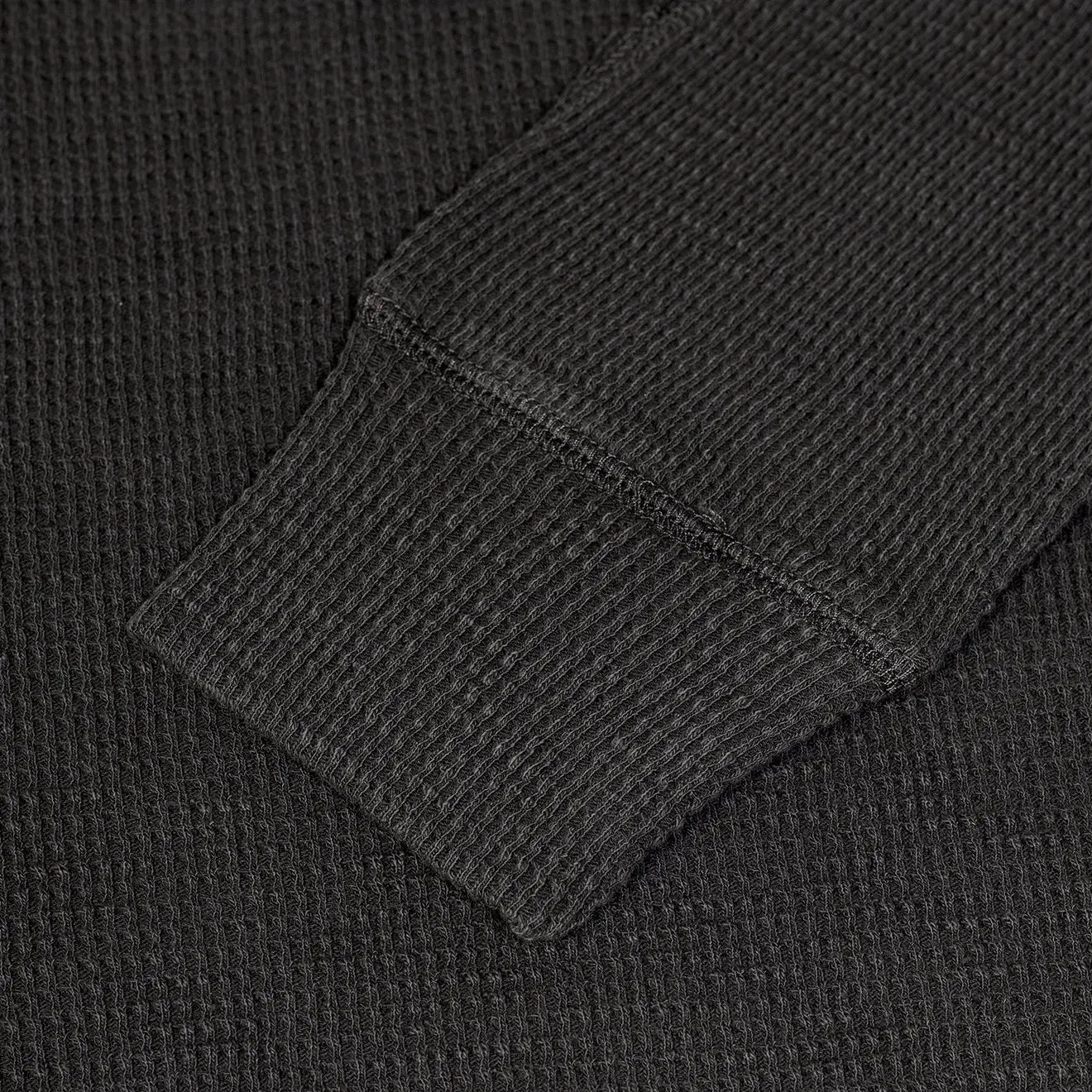 RRL by Ralph Lauren Textured Crew Neck L/S T-Shirt Faded Black Canvas