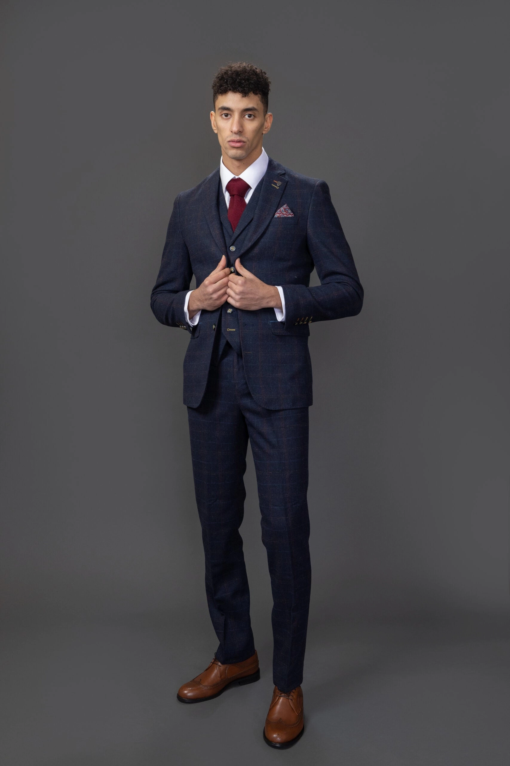 Ryan 3 Piece Tweed Slim Fit Suit