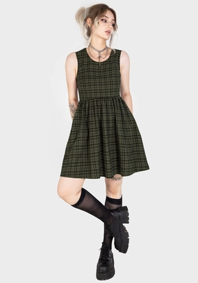 Sabine Check Mini Skater Dress Dresses Womens - women's dresses clearance