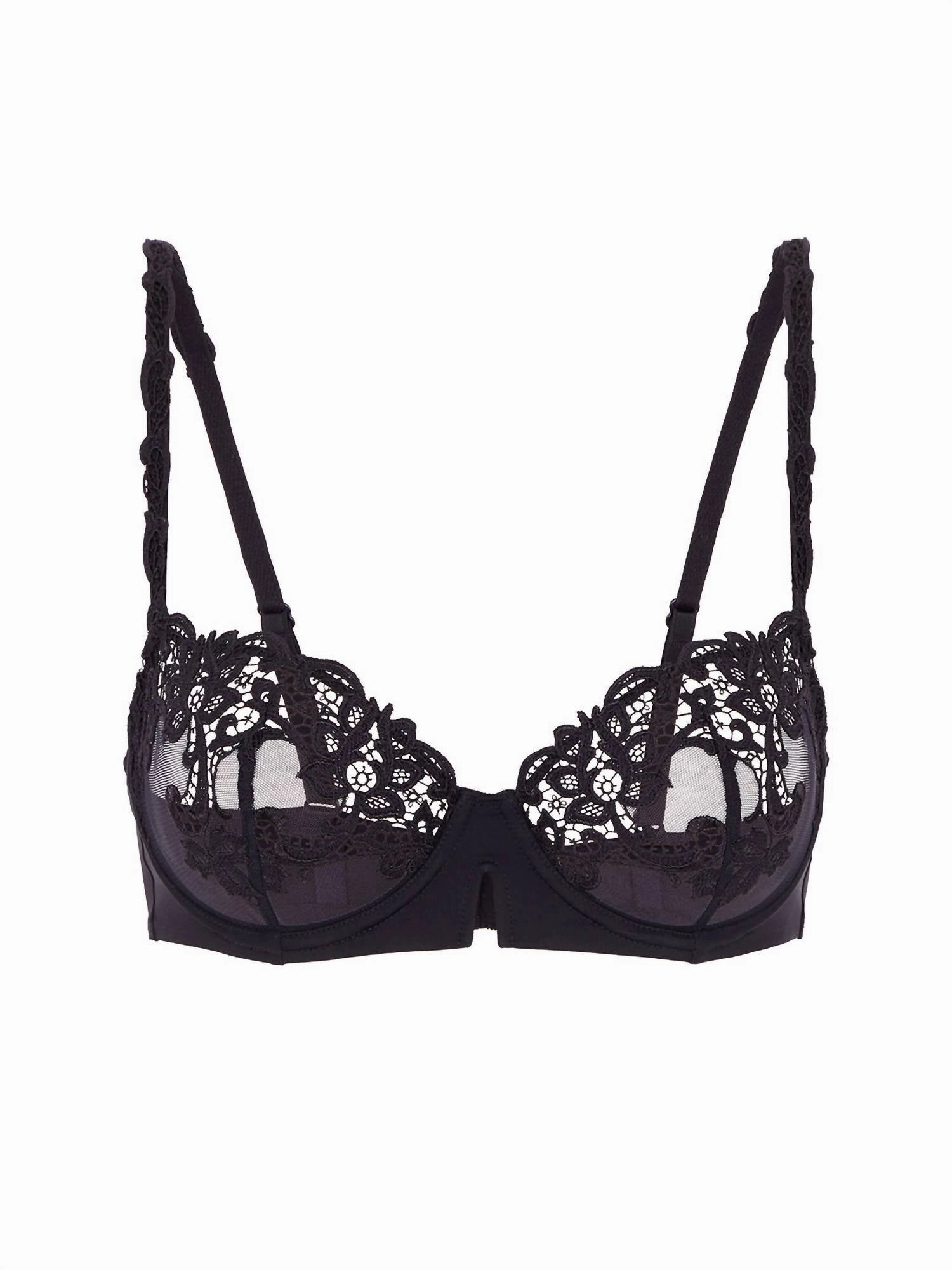 Saga Sheer Demi Bra In Black
