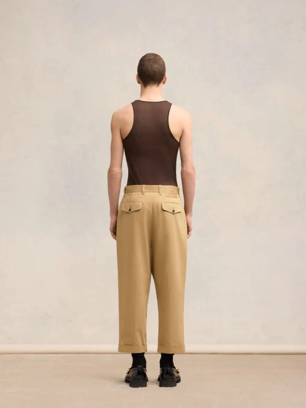 Sand Carrot Fit Cotton Trousers
