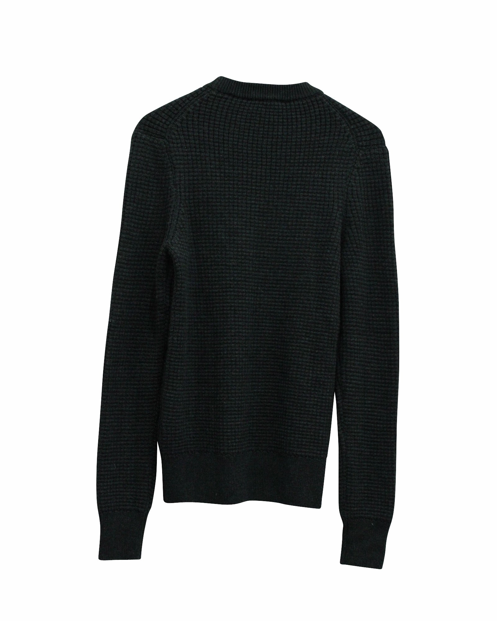 Sandro Paris Checked Pattern Texture Sweater in Dark Grey Wool