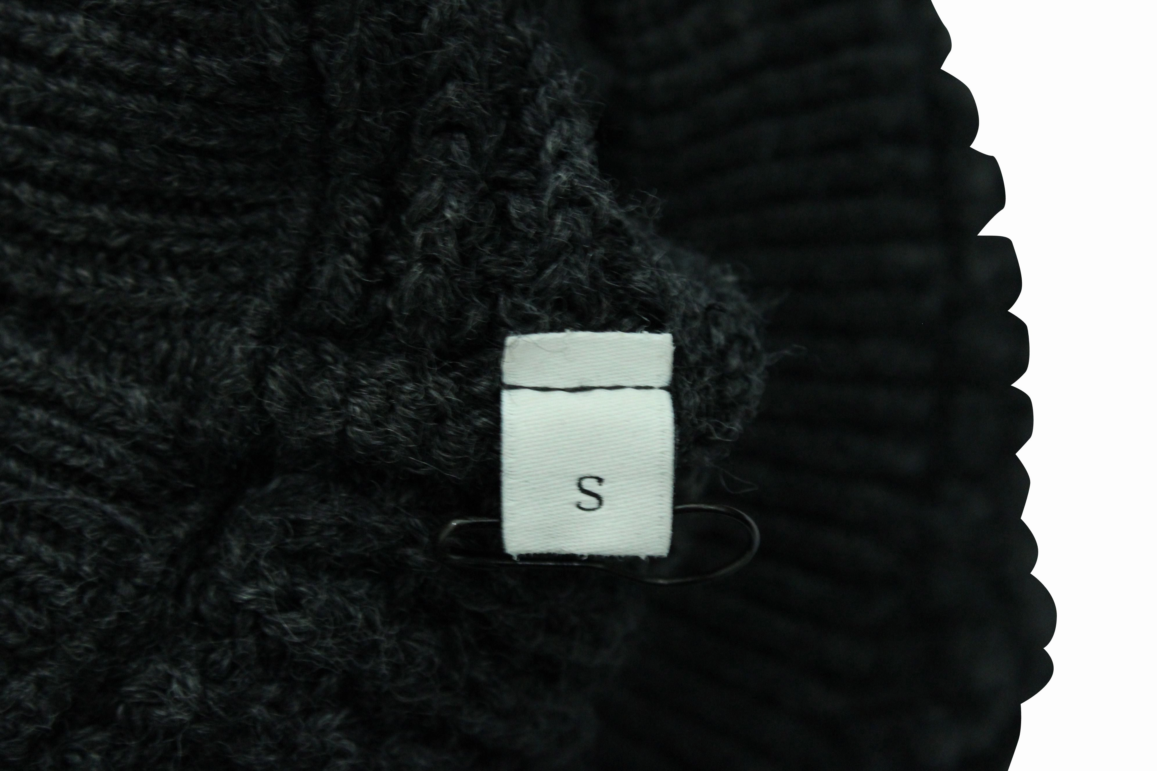 Sandro Paris Checked Pattern Texture Sweater in Dark Grey Wool
