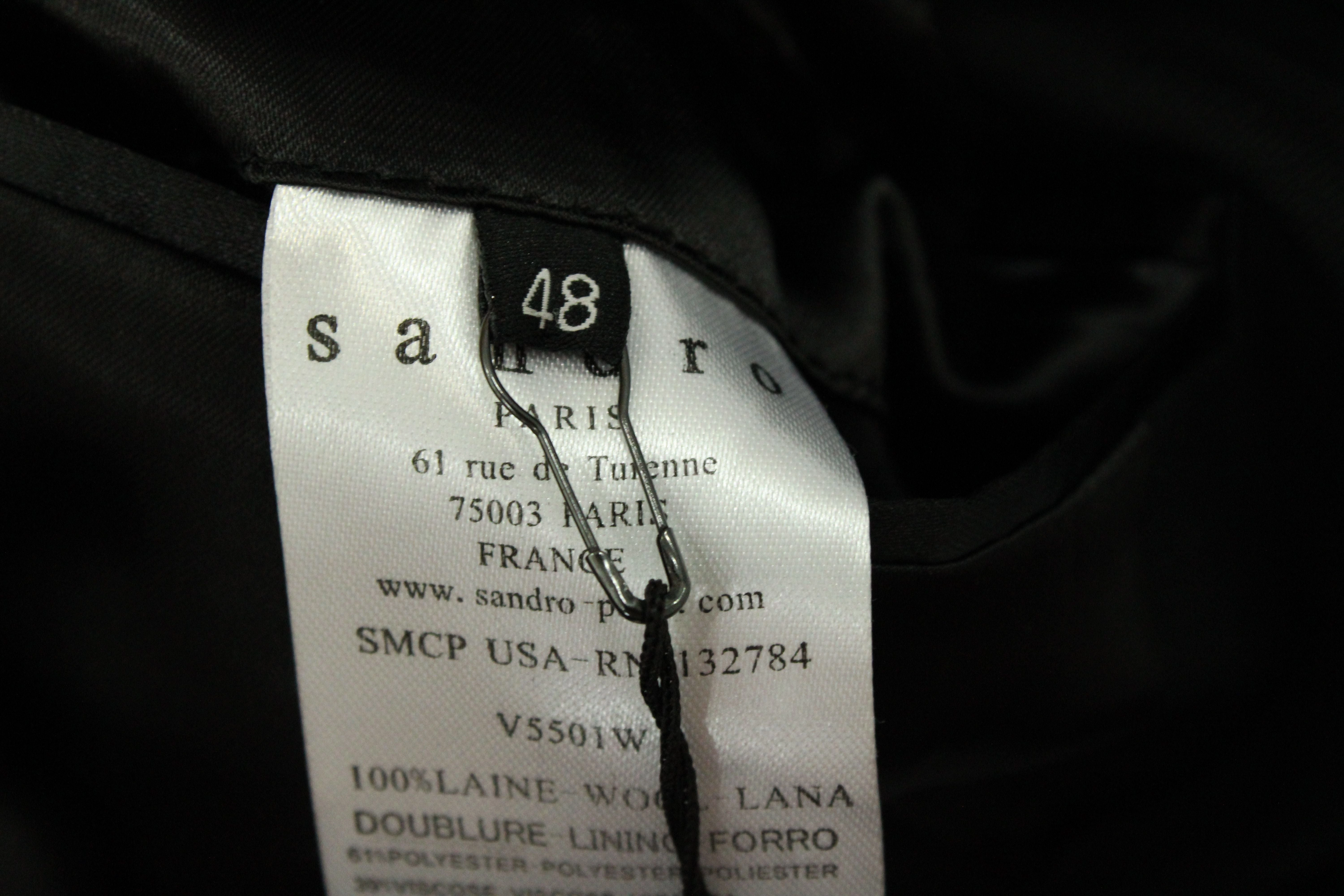 Sandro Suit Jacket in Black Wool