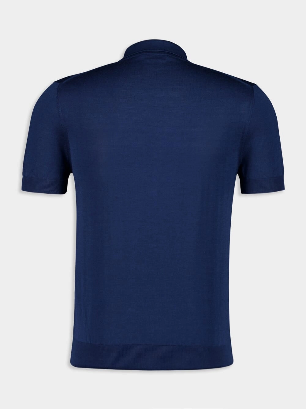Sapphire Blue Silk Viscose Short-Sleeve Polo