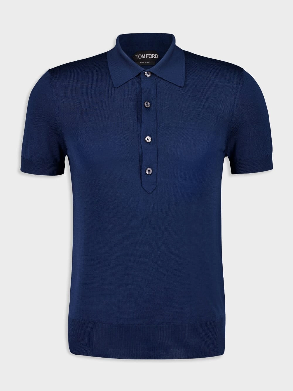 Sapphire Blue Silk Viscose Short-Sleeve Polo Tops Mens - men's t-shirts outlet
