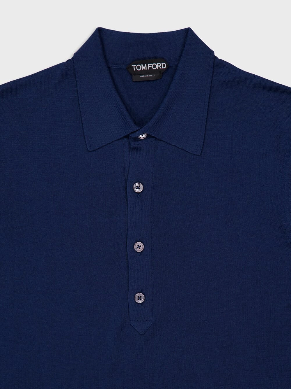 Sapphire Blue Silk Viscose Short-Sleeve Polo