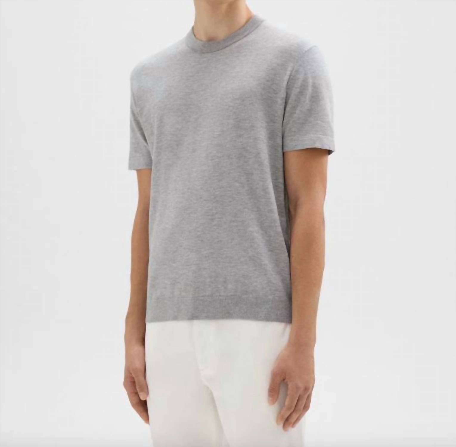 Sarior Short-Sleeve Sweater In Heather Grey
