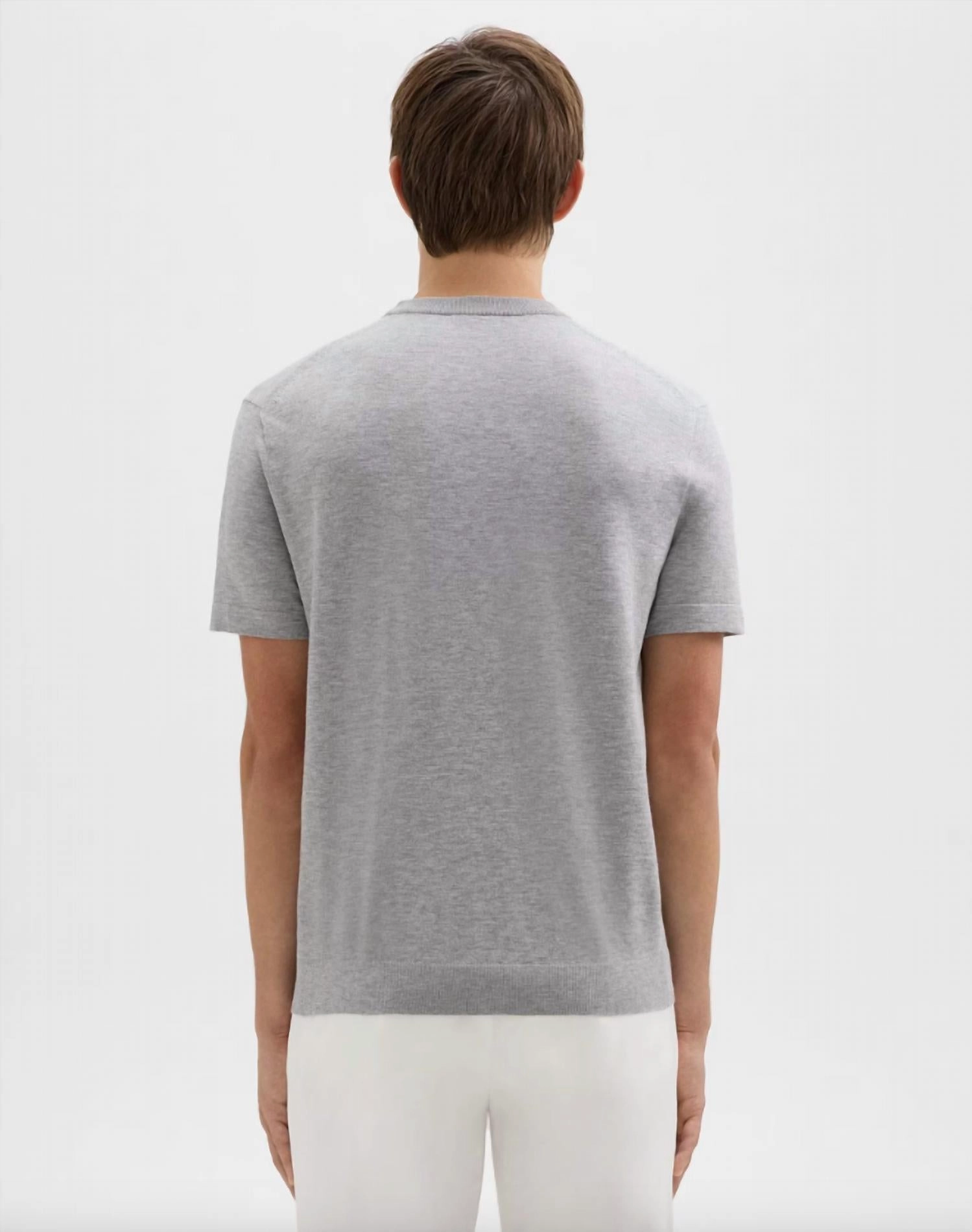 Sarior Short-Sleeve Sweater In Heather Grey
