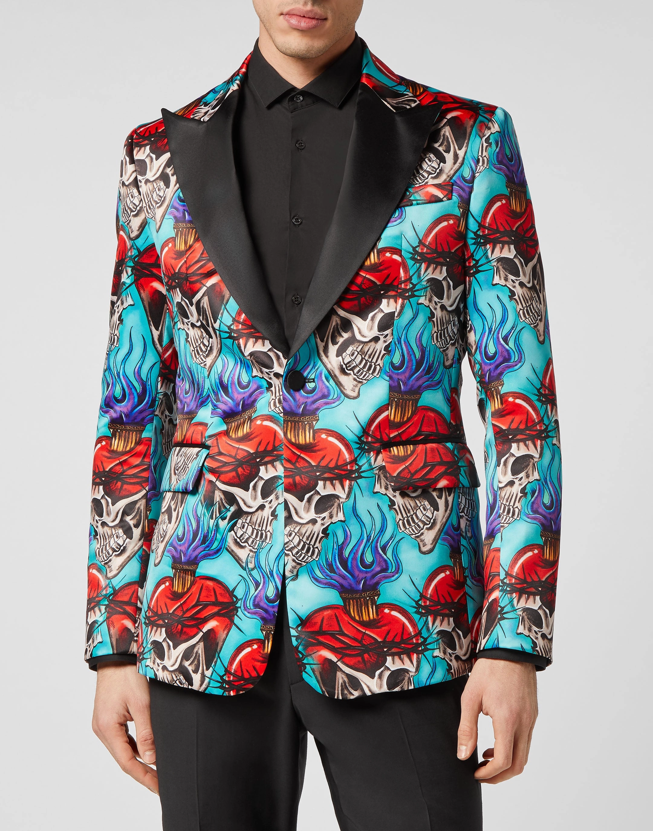 Satin Blazer Lord Fit Love Tattoo
