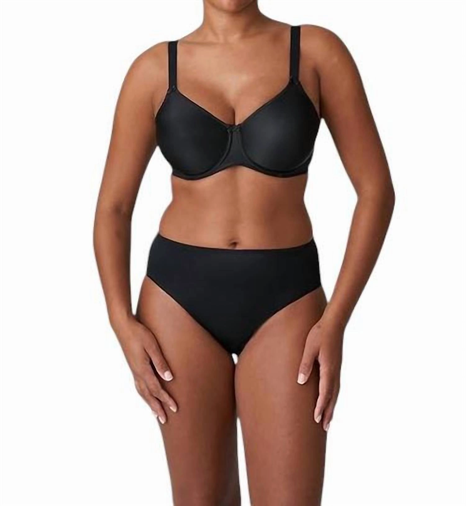 Satin Seamless Underwire Bra In Black