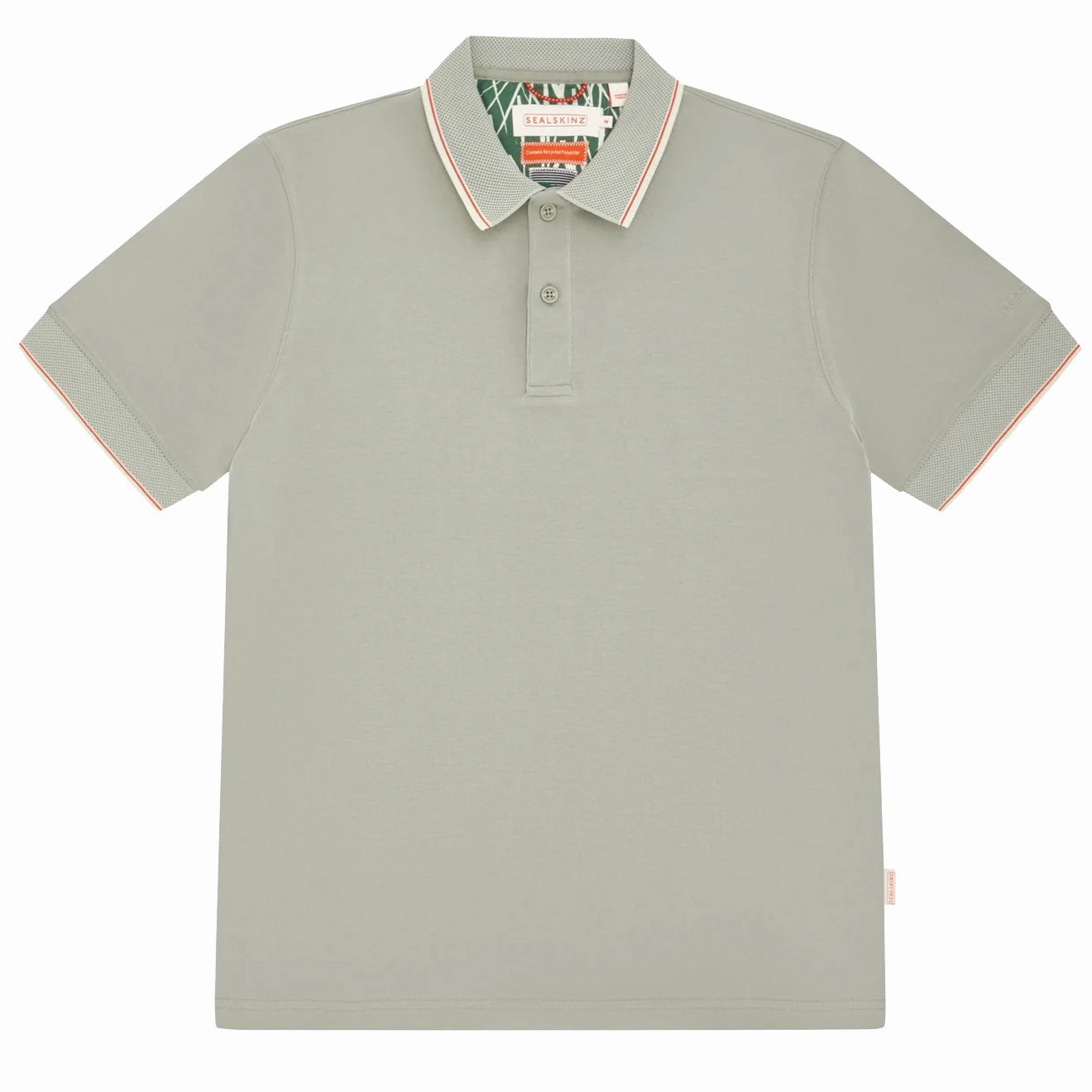 Sealskinz Stalham Polynosic Tipped Collar Polo Shirt Green mens t-shirts outlet