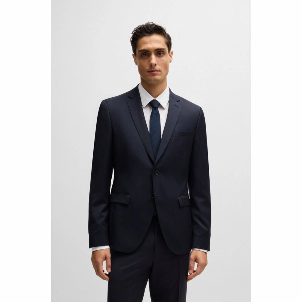 Single-breasted jacket in virgin-wool serge