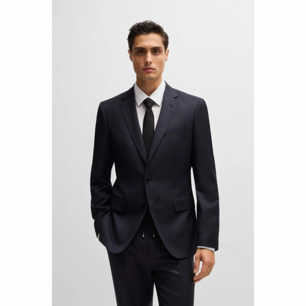 Single-breasted jacket in virgin-wool serge
