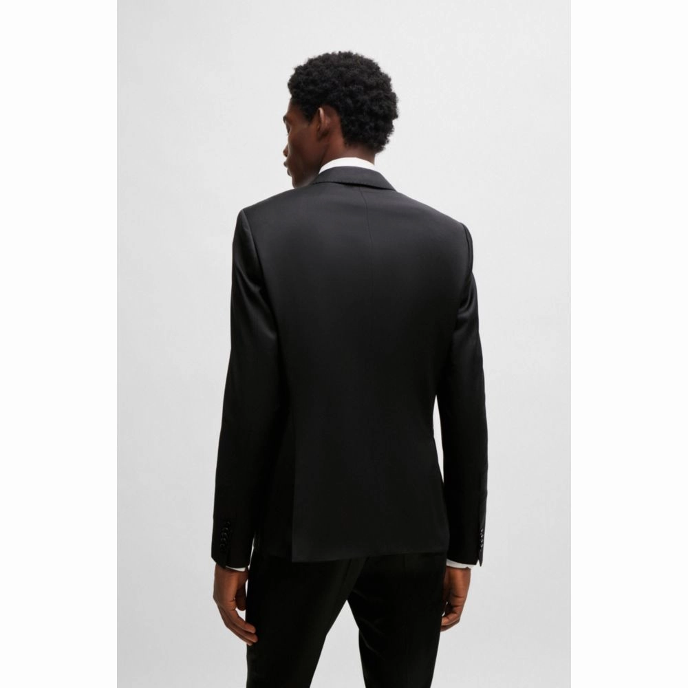 Single-breasted jacket in virgin-wool serge