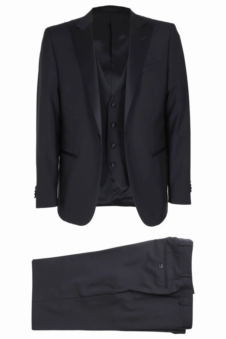 Single-Breasted Suit With V-Neck Vest