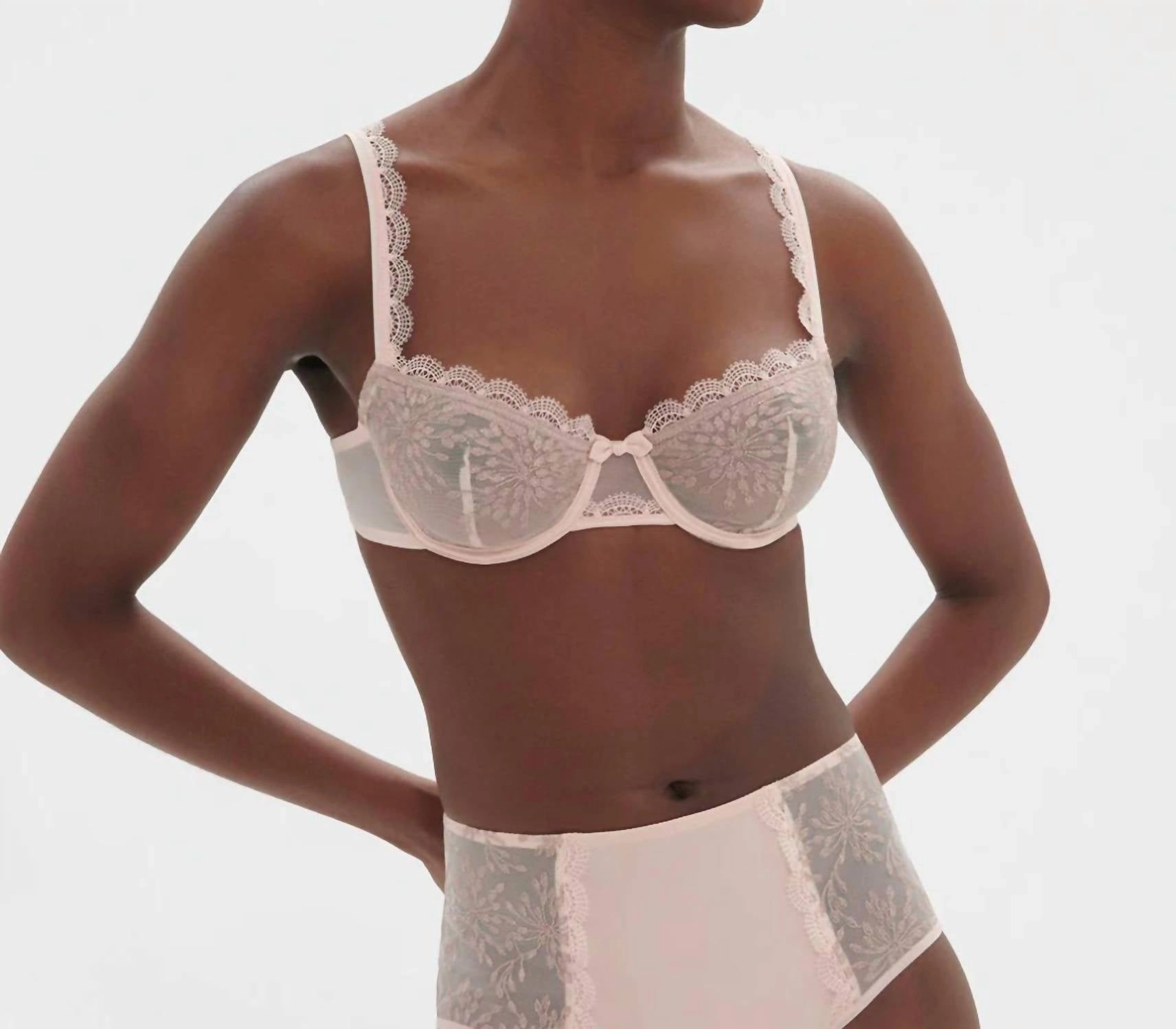 Singuliere Sheer Demi Bra In Petal Powder