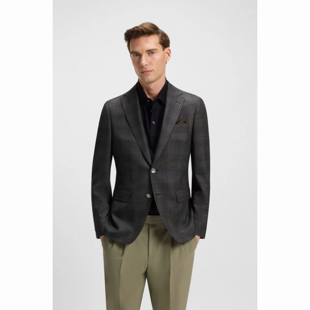 Slim-fit blazer in checked wool