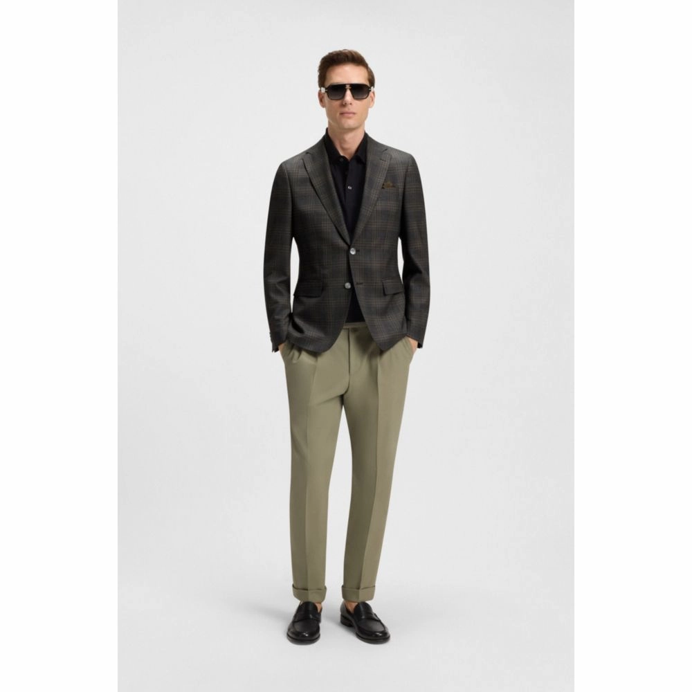 Slim-fit blazer in checked wool