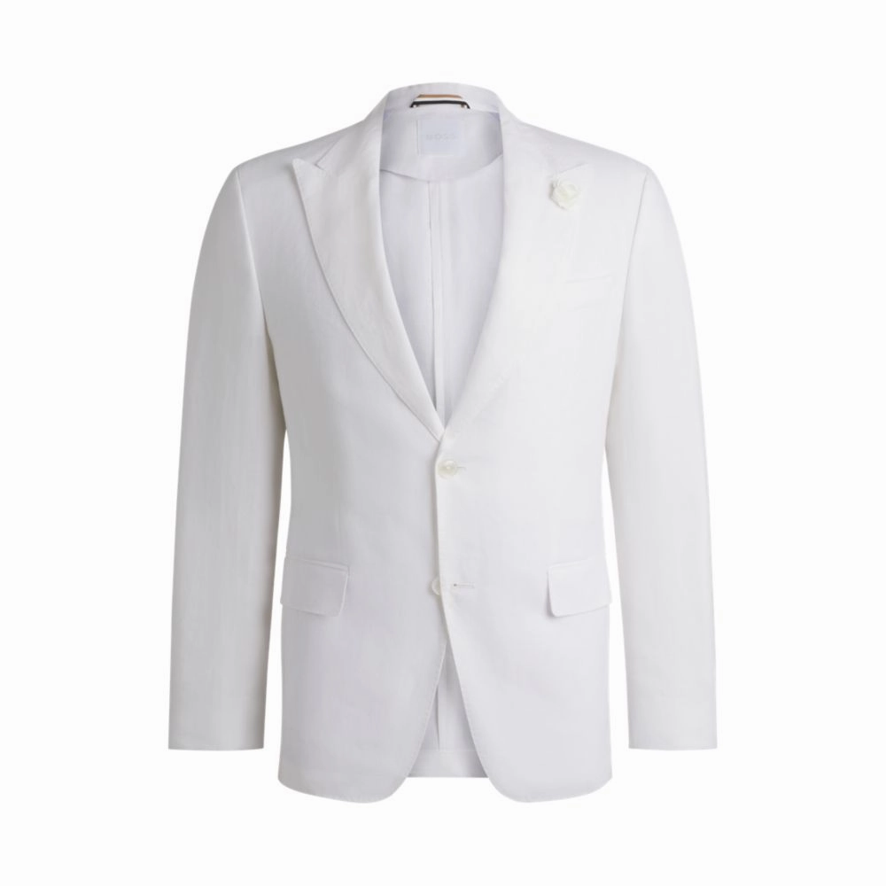 Slim-fit blazer in linen canvas